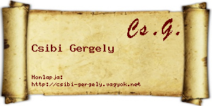 Csibi Gergely névjegykártya